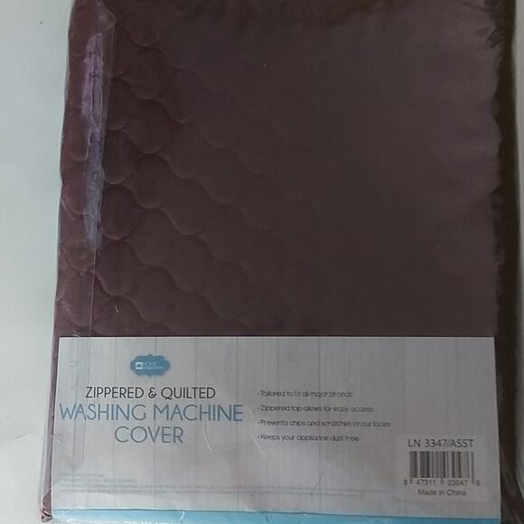 Home Collections Zippered & Quilted Washing Machine Dust Cover Maroon  Organize - Picture 2 of 3